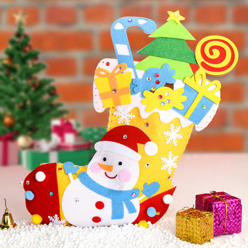 Wholesale Weaving Christmas Socks Christmas Children's DIY Handmade Material Pack